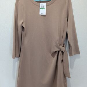 Cable & Gauge Tan Long Sleeve Dress